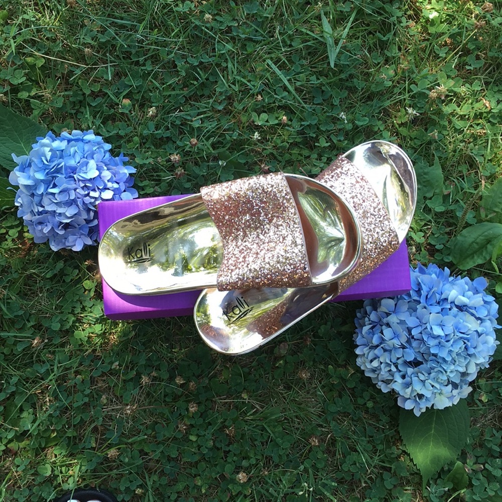 Rose gold slides